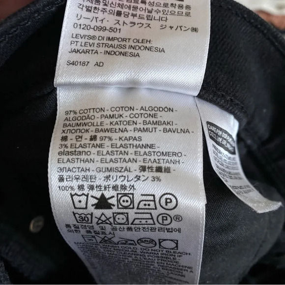 LEVI'S Wedgie Skinny Fit Jeans Black Size 22W - Picture 10 of 11